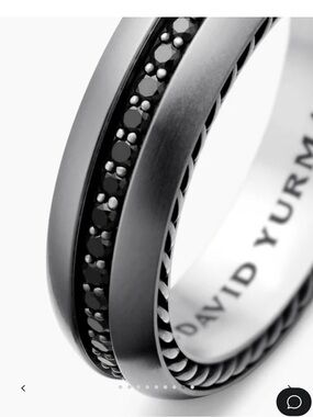 David Yurman Black Diamond and Gray Titanium Men's Ring